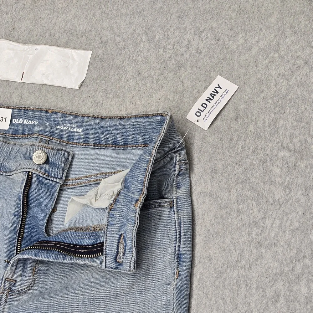 Old Navy Women Jeans 2 Light Blue Denim Flared 487331 High-Rise Wow Flare‎ NWT
